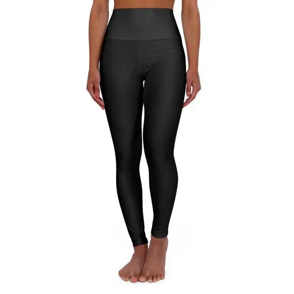 Women JW High Waisted Yoga Leggings: Black - Image 2