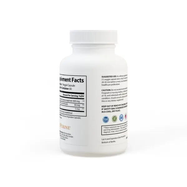 Turmeric with BioPerine® (Black Pepper Fruit Extract) Supplement (60 Capsules) - Image 4