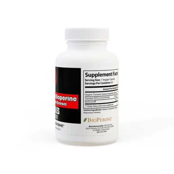 Turmeric with BioPerine® (Black Pepper Fruit Extract) Supplement (60 Capsules) - Image 3