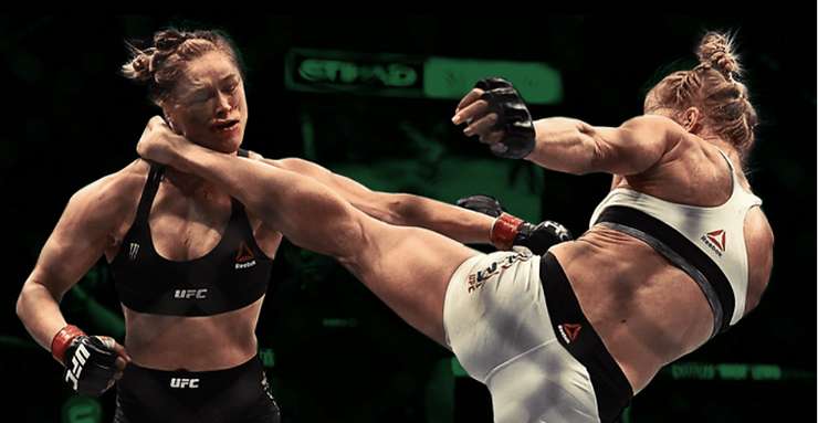 Holly Holm vs Ronda Rousey at UFC championship event