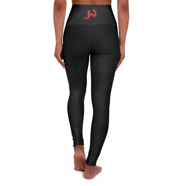 Women JW High Waisted Yoga Leggings: Black